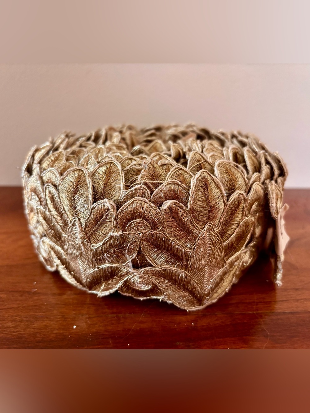 Vintage Made in India gold appliqué roll
